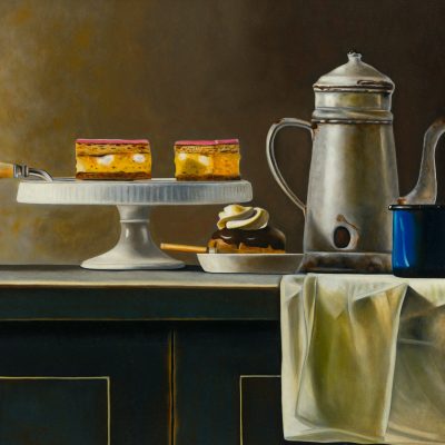 0018  Koffie met Tom Pouce en roomsoes - Koffie met Tom Pouce en roomsoes - 84cmx122cm