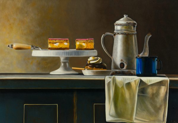 0018  Koffie met Tom Pouce en roomsoes - Koffie met Tom Pouce en roomsoes - 84cmx122cm