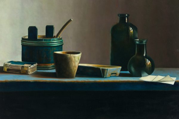 0032  Compositie in groen en blauw - 0032  Compositie in groen en blauw - 81cmx122cm