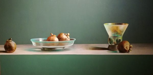 Berkemeijer glas met mangistan vruchten -  - 42cmx80cm